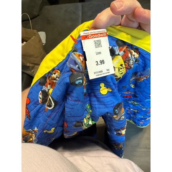 Disney Mickey Mouse Racing Handmade Quilt Blanket 41x68 soft Toddler Lap Throw - Picture 6 of 10